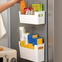 กล่องจัดระเบียบติดตู้แบบมีกาวติดผนังและแบบตั้งโต๊ะอเนกประสงค์สำหรับห้องครัว ไม่ต้องเจาะ ตะกร้าแขวนสำหรับเก็บของ 5