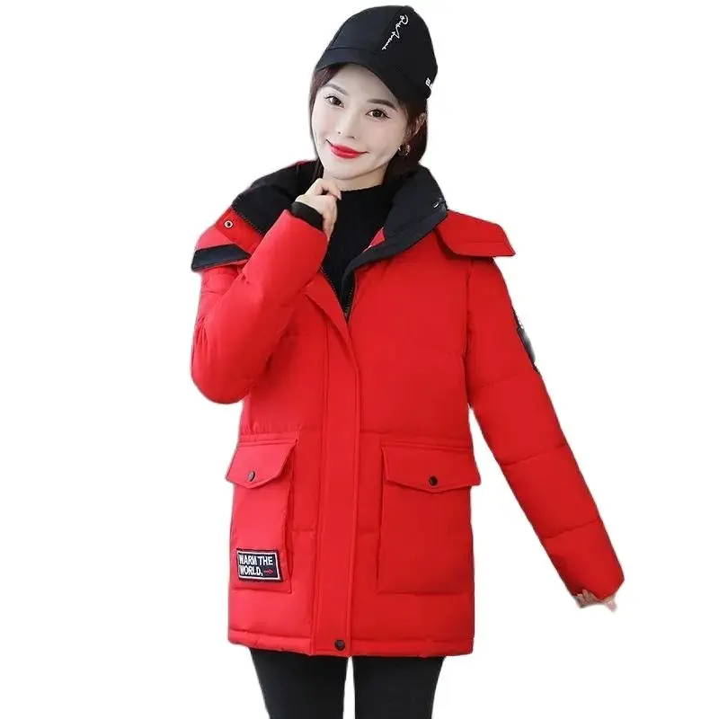 

Tooling Medium Long Ladies Cotton Coat Korean Version Detachable Cap Loose Wild Winter Thicken Keep Warm Women's Student Jacket