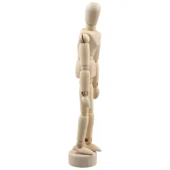 Modellino Umano Maschile con Arti Mobili per Schizzi Artistici, Decorazione Casa, Ornamenti, Action Figure in Legno, Manichino
