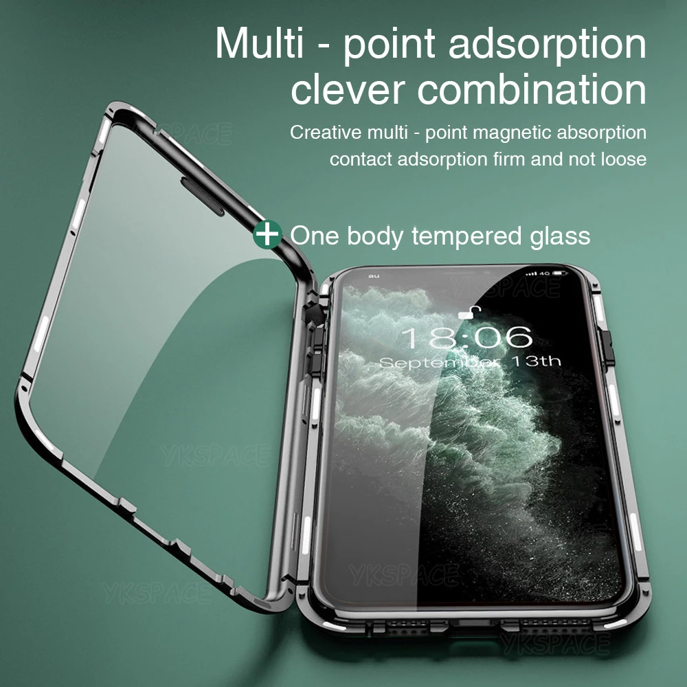 Bumper Case Iphone Xs Max Case Magnetic Double Sided Glass Metal