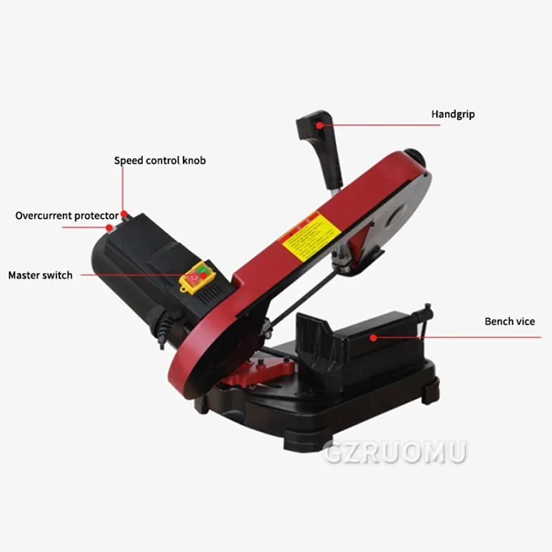 GFW4013 Portable Band Handheld Desktop Band Saw Steel Sawing Machine Base Metal Woodworking Machinery Sawing Machine