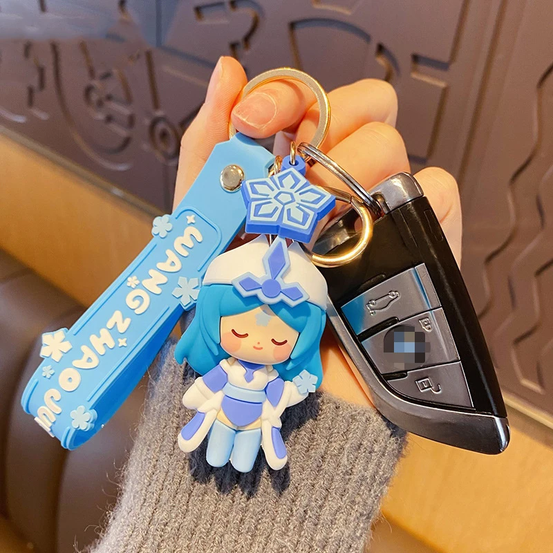 Porte-clés de voiture de monstre bleu mignon pour enfants, porte-clés Anime  Rainbow Friends, cadeau de Noël, jouets EquiKawaii, jeu chaud - AliExpress