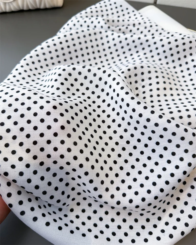 65*65cm Mode Polka Dot Kopf Schal Frauen Baumwolle Fühlen Hijab Frühling Herbst Wraps Platz Foulard Bandana Halstuch kopftuch – Detail 3