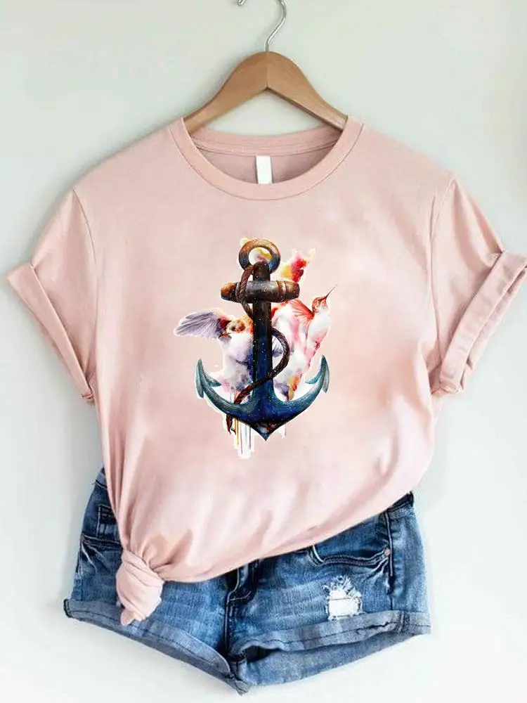 

Vintage Style Watercolor Women Print T-shirts Clothing Graphic Tee Casual Ladies Fashion Female Short Sleeve T Clothes