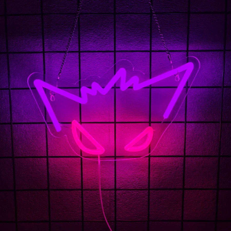 Neon LED Demon Mask Sign for Home Decor and Party Decoration