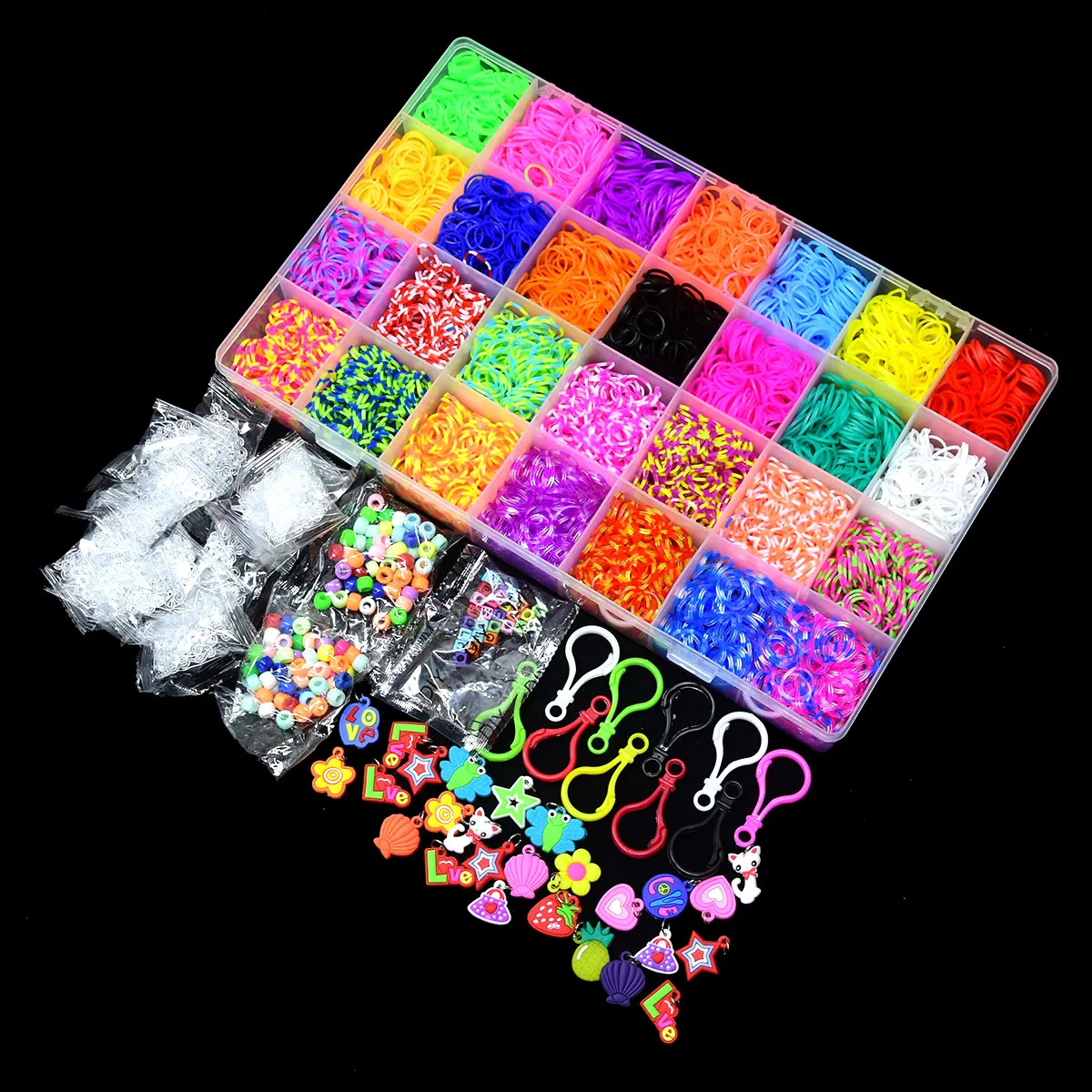 10000pcs Loom Rubber Bands Kits Beads Toys Set Hand Knitting Machine  Handmade DIY Rainbow Weave Color Bracelet Girl Gift - AliExpress