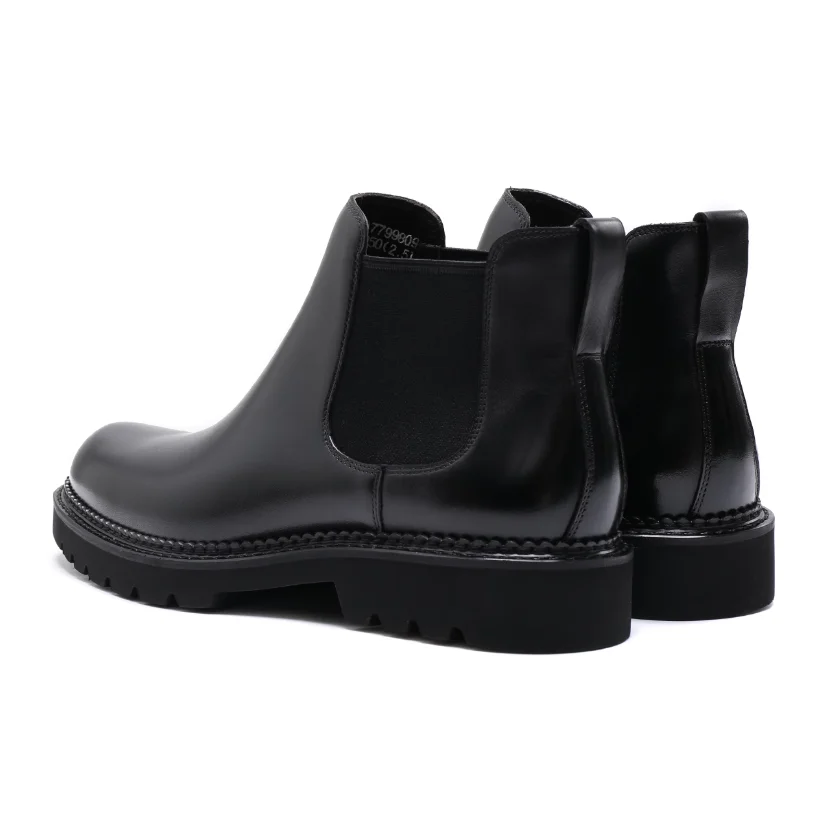 Herren Chelsea Stiefel Business formelle Lederschuhe handgemachte High-Top-Lederschuhe Retro britische kurze Stiefel Herbst und Winter – Detail 7