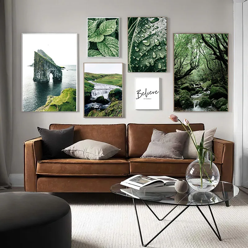 Plant Leaf Canvas Art Poster Landscape Print Picture Nordic Home Decoration 