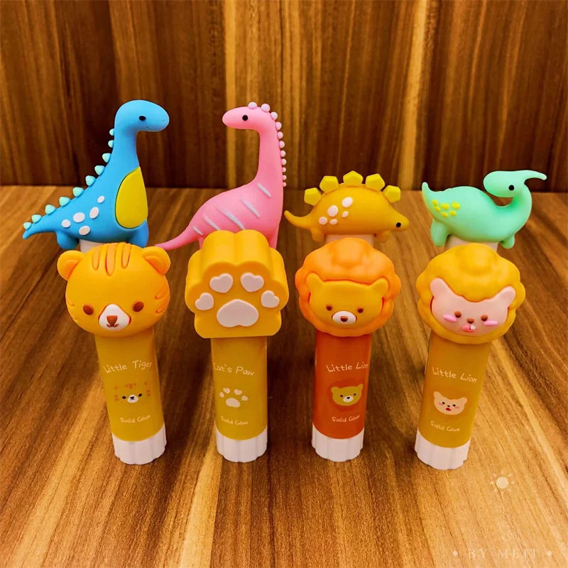 귀여운 팬더 공룡 솔리드 글루건 스틱, DIY 도구, 학생 수제 사무실 학교 용품, 24 개/로트