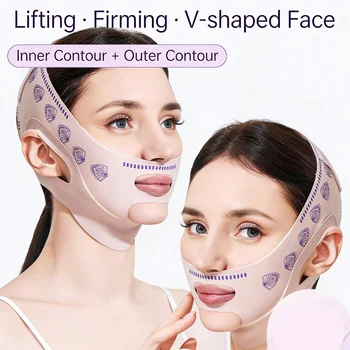 V Line Face Lifting Mask, Chin Strap for Sleeping, V Line Lifting Mask Face Slimming Strap, Double Chin Reducer Jaw Exerciser 1
