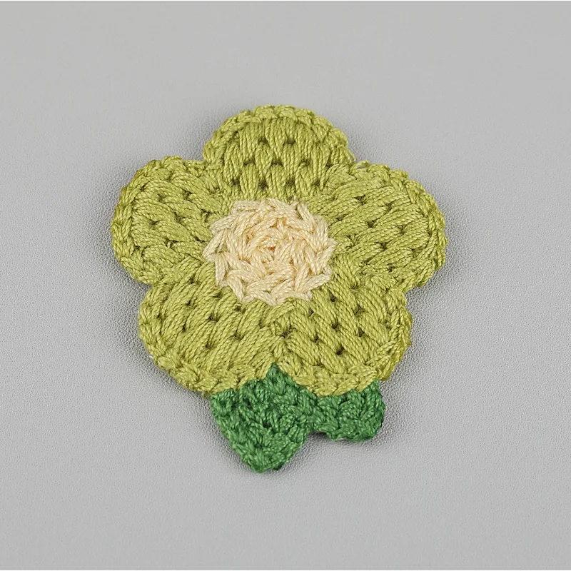Floral Embroidered Knitted Patches - Decorative Fabric Stickers and Accessories (Set of 10)