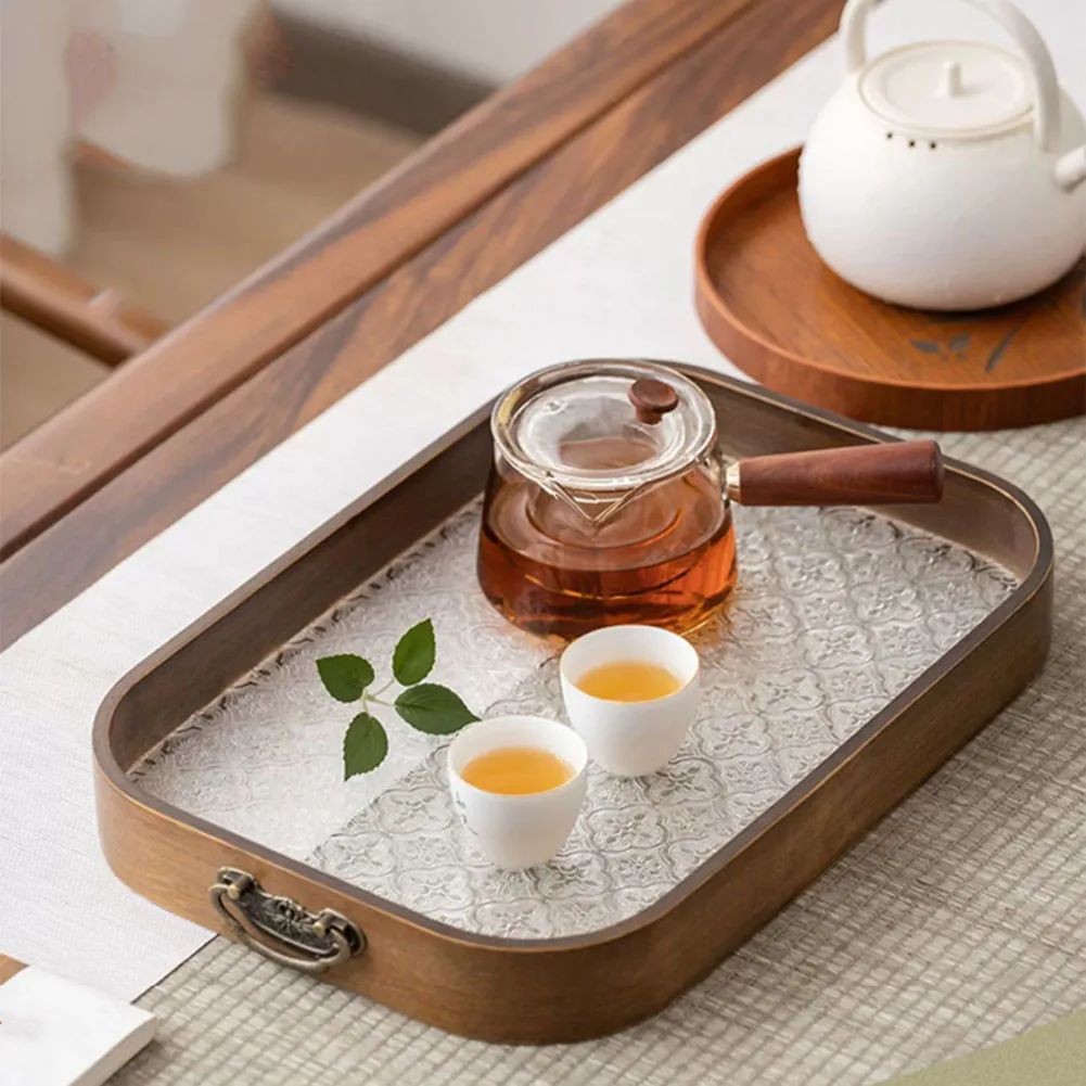 

Retro Storage Trays Crabapple Flower Acrylic Tray New Year Dried Fruit Dim Sum Saucer Tray Food Storage Serving Trays