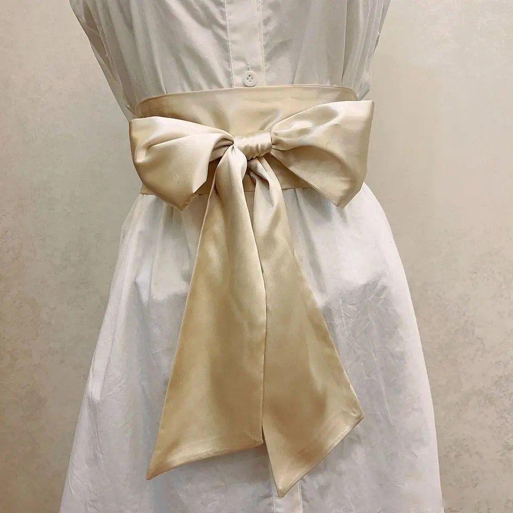 Satin Silk Bow Corset Waist Belt for Women
