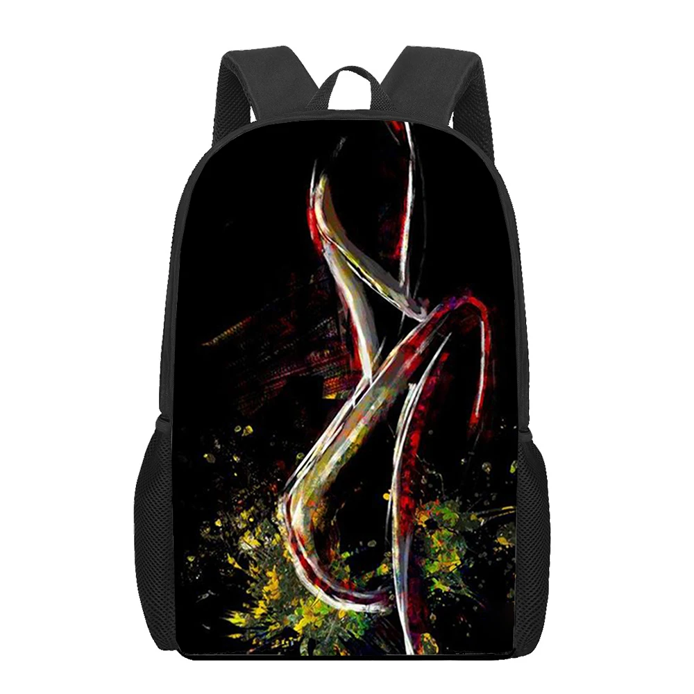Black white art lineart girl 3D Printed Book Bag Men 16 Inch Backpack For Teen Boys Kindergarten Bagpack Children Mochila
