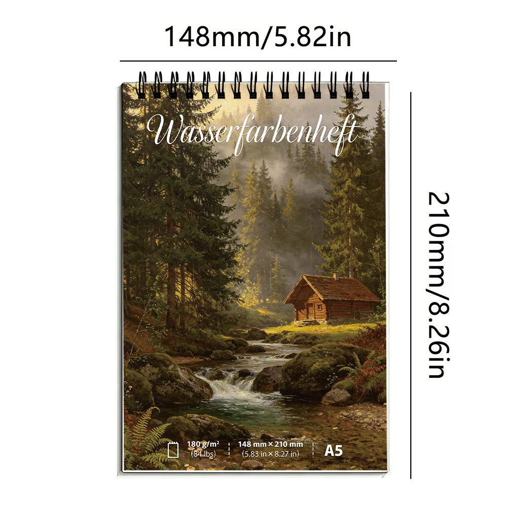 A4/A5 180GSM 전문 수채화 스케치북, 30매 무산성 블리프프루프 종이, 수채화, 구아슈, 잉크, 드로잉용 아트 패드