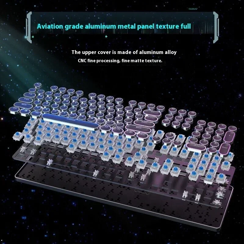 TK950 블루투스 3 모드 기계식 키보드, 레트로 펑크 스타일, Mac/Win 듀얼 시스템, 모든 키 충돌 없음, 긴 배터리 수명
