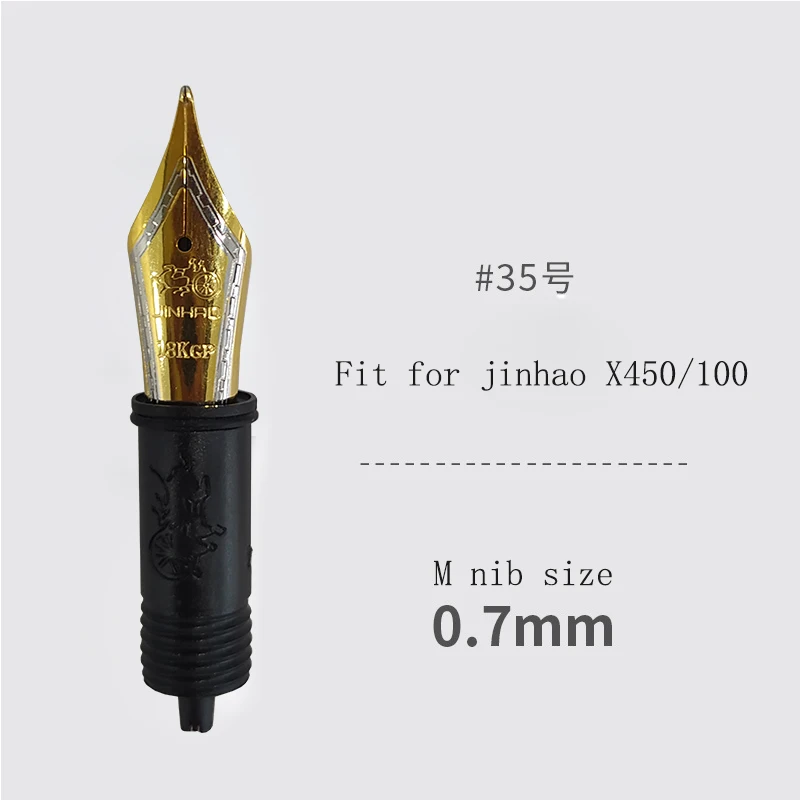 Set of 3 Jinhao 100 Fountain Pen Nibs with Black Section Feed ( F and M) Gold/Silver Trim-Compatible with Jinhao 159,750,450, 82 4