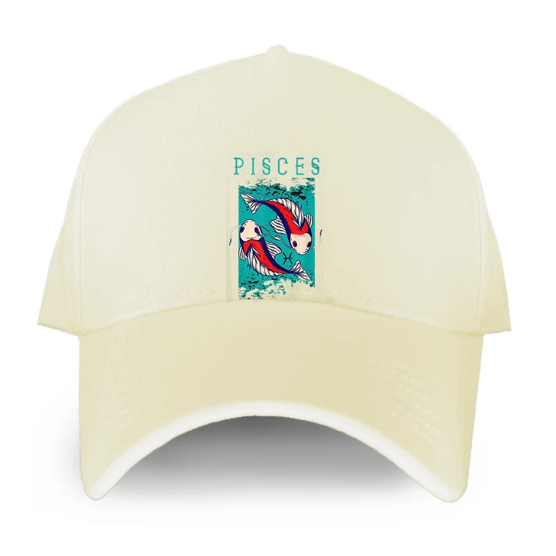 별자리 물고기 자리 조디악 점성술 로그인 미신 선물 야구 모자 스냅 백 모자, Casquette 모자 힙합 아빠 모자 남성 유니섹스