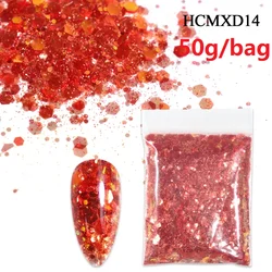 Iridescent White Mermaid Nail Art Glitter Flakes Decoration (50gHCMXD14)