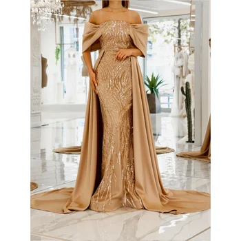 Sansa Customized Sequins Off The Shoulder Prom Dresses Mermaid Trailing فساتين للمناسبات الخاصة Floor-Length vestidos de festa 1