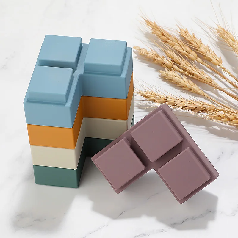 5pcs Baby Toy Soft Building Blocks Silicone Stacking Blocks Rubber Teethers Montessori Toy Silicone Construction