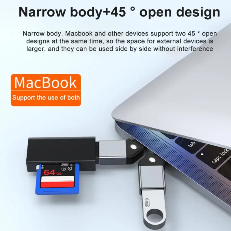 45&deg; Angled Type-C To USB 3.0 OTG Adapter Micro Male To USB Female Converter For Flash Drive U Disk Reader For MacBook Pro Phone