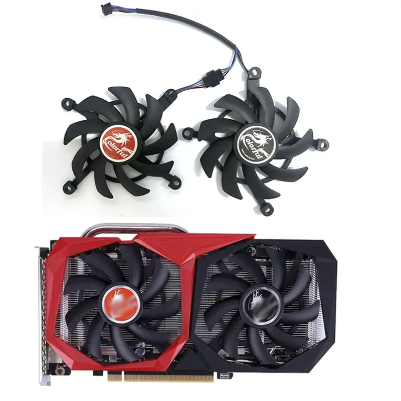 Sostituzione 2 Ventole 4Pin Per Ventola Di Raffreddamento Colorata Geforce Gtx 1660Ti 1650 1660 Super Scheda Grafica Rtx 2060 2060Super