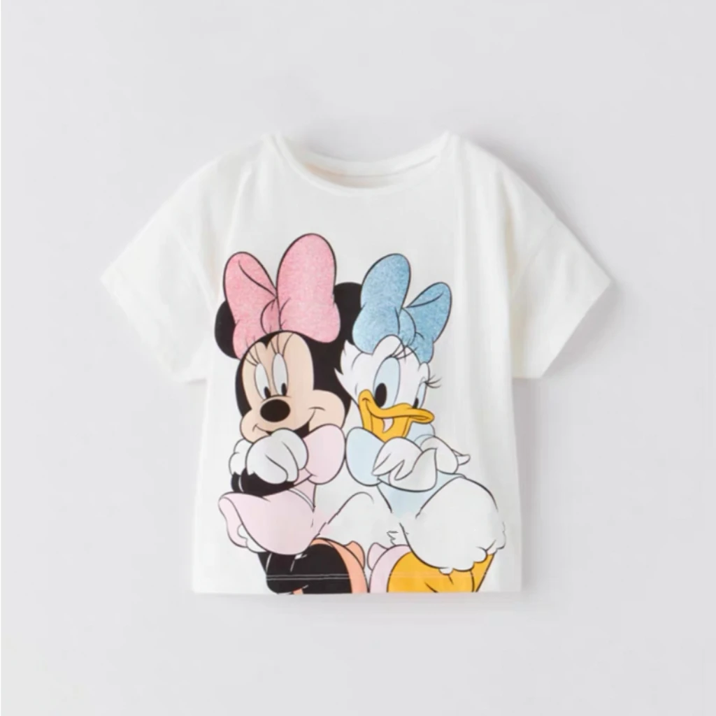 Baby Boys And Girls Summer Cartoon T-shirts Printed Mickey Fashion Children Short Sleeve Tees Crewneck Kids Clothing Tshirt Tops 2
