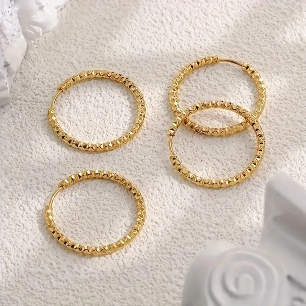 316L Stainless Steel Punk Exaggerated Hoop Earrings for Women Retro Golden Hypoallergenic Party Jewelry Gifts