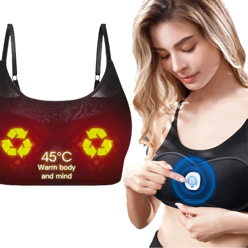 

Electric Breast Massager Smart Vibration Heating Hot Compress Stimulator Enhancer Chest Shaping Relaxing Breast Care Massage Bra