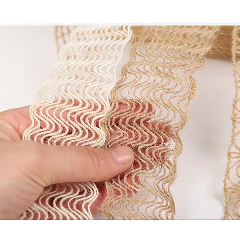 2Meters/Roll Natural Jute Woven Webbing Wedding Gift Wrapping Hemp Burlap Ribbon DIY Crafts Party Supplies Festival Decoration