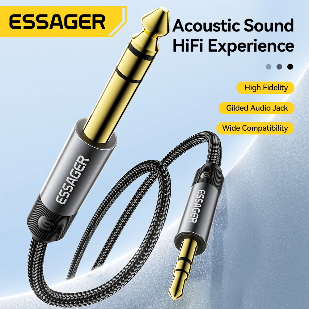 Essager Audio Jack Cable 3.5mm To 6.5mm For Computer