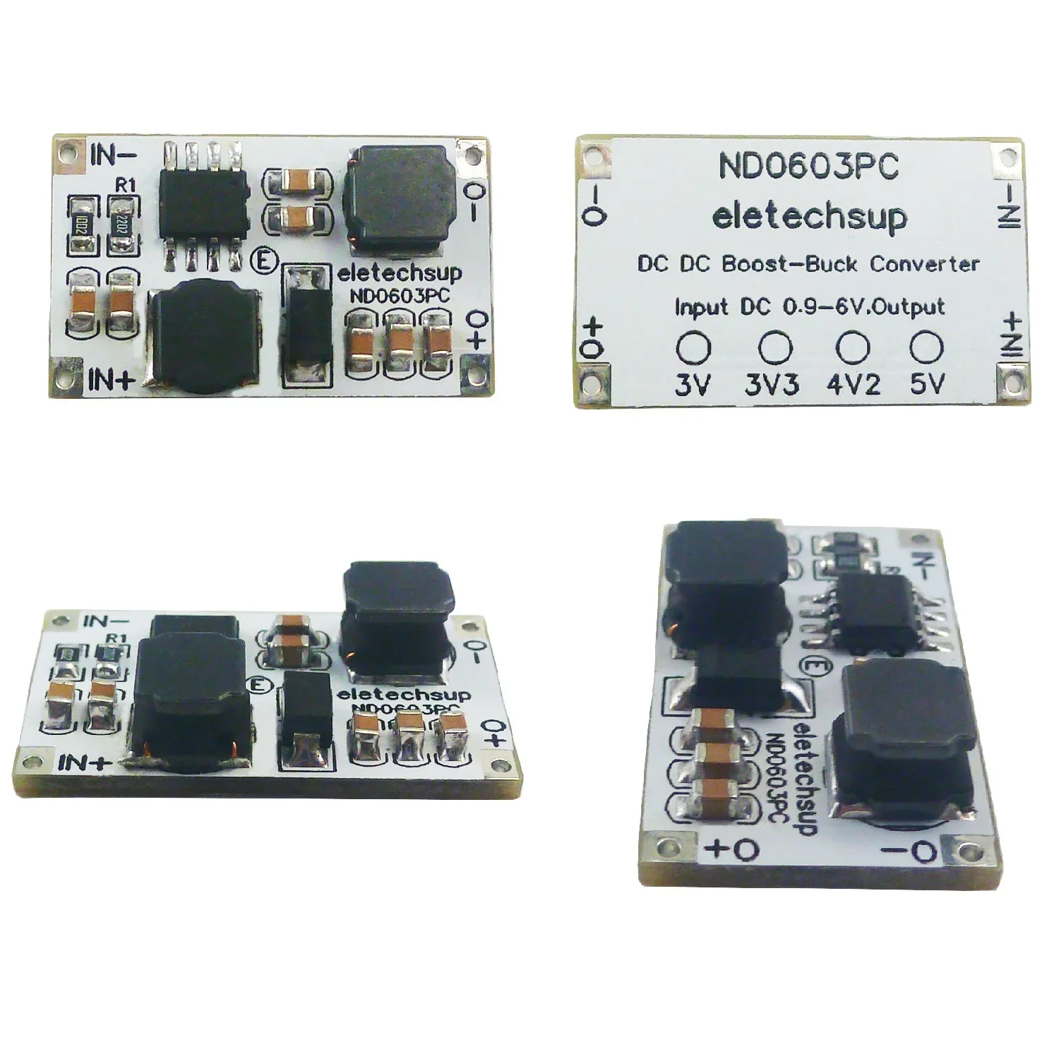 2 in 1 자동 벅-부스트 DC-DC 컨버터 0.9-6V에서 3V 3.3V 4.2V 5V로 변환 PWM PFM 전압 조정기 (LINO LIPO Lifpo4 Nimh 배터리용)