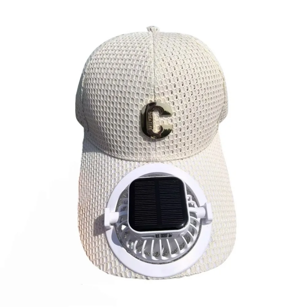 Breathable Mesh Solar Fan Baseball Cap for Outdoor Sun Protection