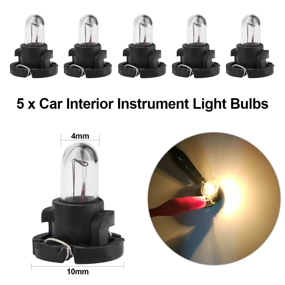 5pcs Interior Lights Universal 12V T4 Car Interior Lights Bulb Auto Accessories Replacement for Toyota Honda Nissan