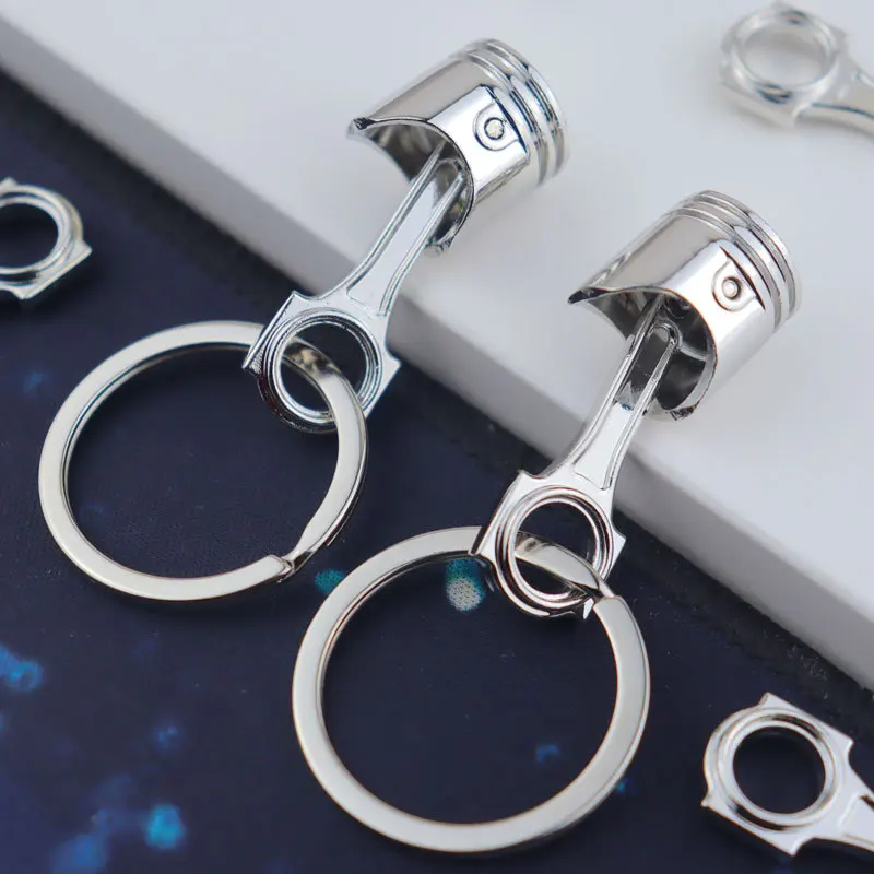 Piston Art Keychain, Piston Keychain Made from Motorcycle Piston, Skeleton  Keychain Engine Piston Model Keyring, Alloy Key Chain Ring, Mini Pendant