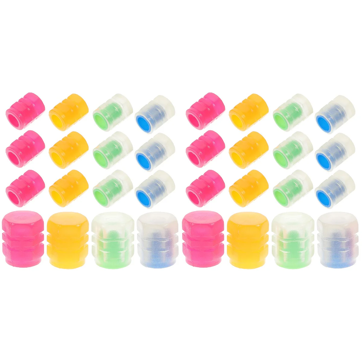 

48 pcs Tire Caps Glow In The Dark Glow Valves Stem Caps Fluorescent Tire Valves Caps