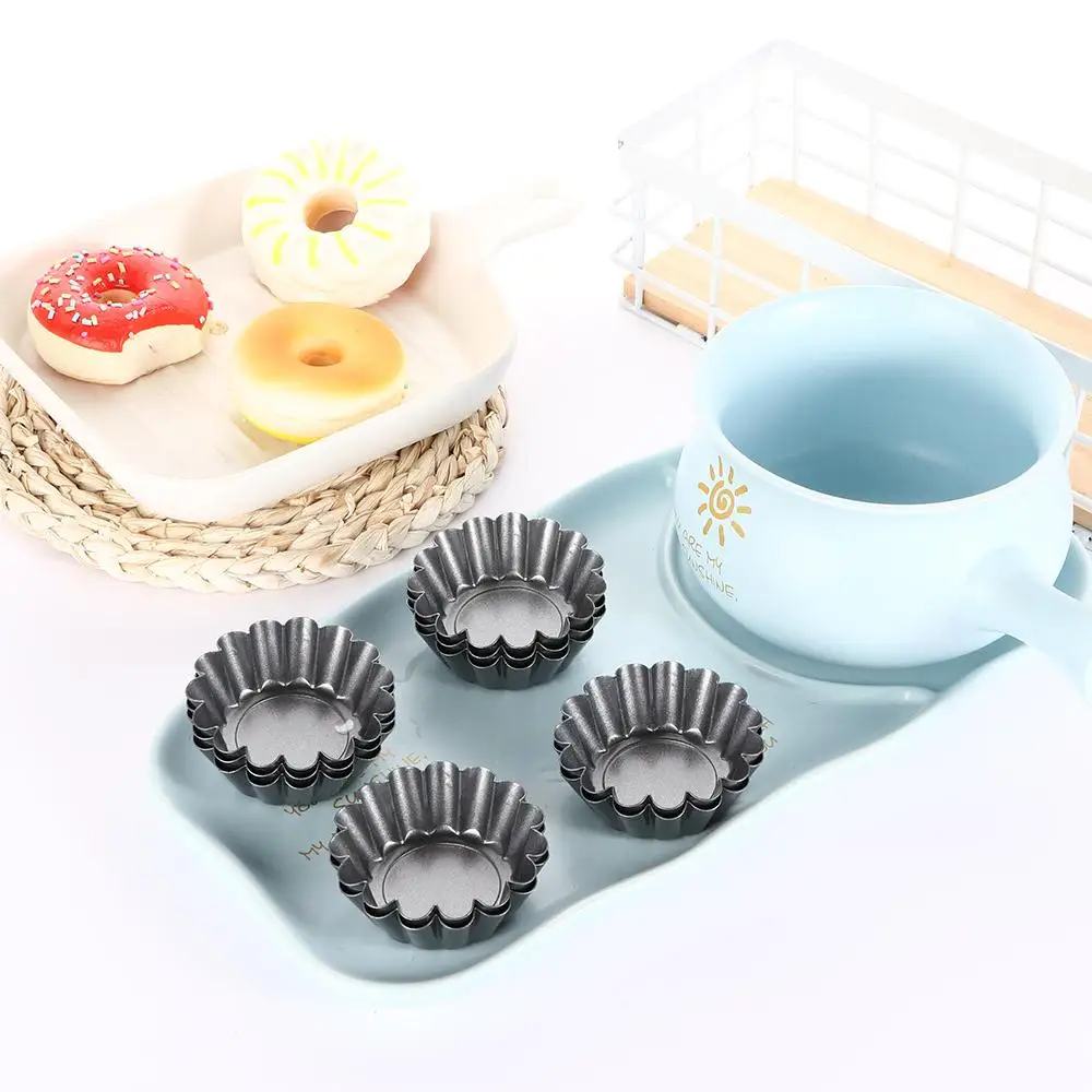 

10pcs Mini Pudding Cake Cupcake Muffin Cup Tart Mold Baking Mould Carbon Steel