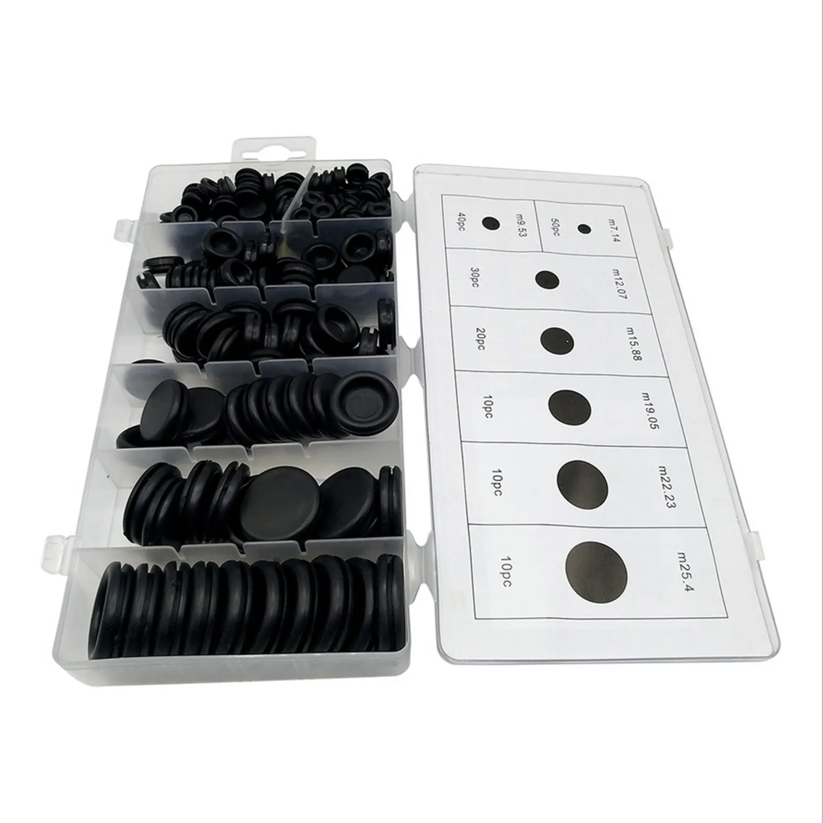 170PCS/box Rubber Grommets Assortment Firewall Hole Plug Electrical Wire Gasket Set Rubber Grommet Replacement