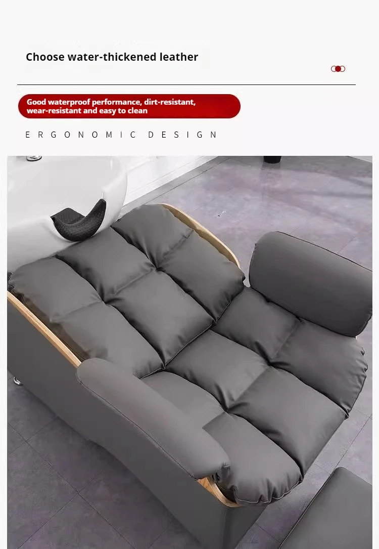 Description Picture 5 of itemUnique Luxury Shampoo Bed Simple Fashion Aesthetic Modern Shampoo Recliner Nordic Delicacy Cadeira De Barbearia Salon Furniture
