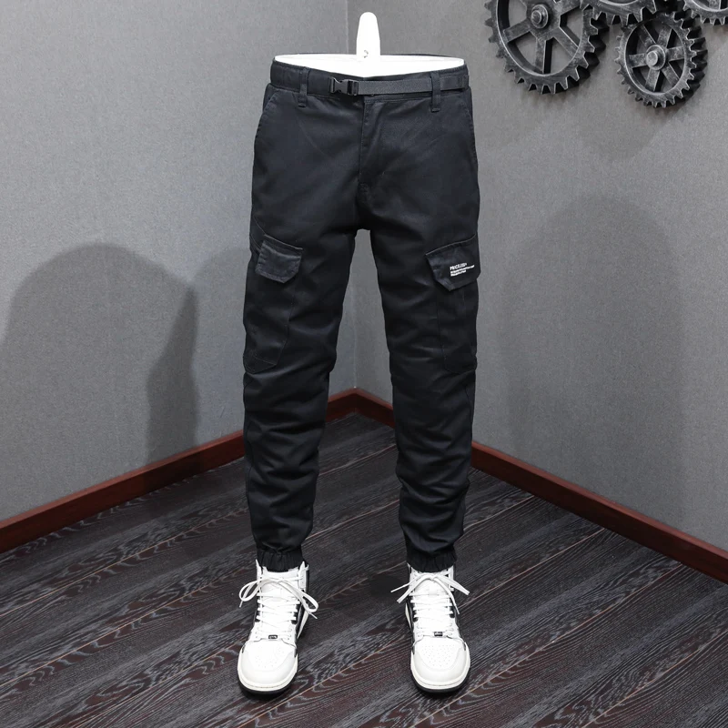 Street Fashion Men Jeans Big Pocket Casual Cargo Pants Hombre Bottom Zipper Designer Hip Hop Joggers Men Loose Wide Leg Trousers