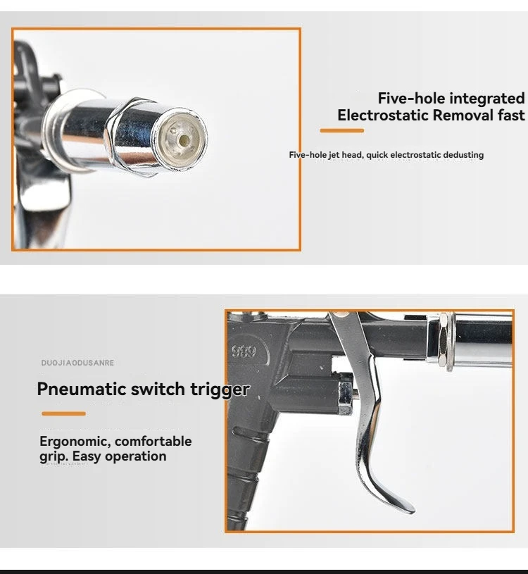 New Static Ion Air Gun Industrial Dust Removal Static Eliminator Handheld Electr