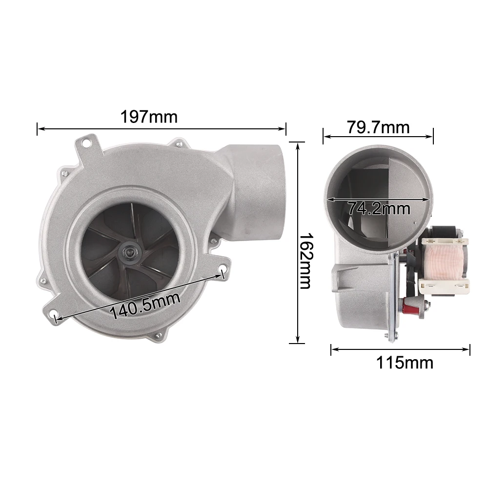 220V 60mm/2.36inch 30w 산업용 원심 팬 부식 방지 스테인레스 스틸 저소음 유도 드래프트 팬