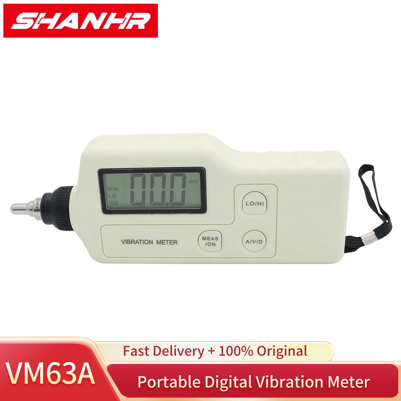 SHANHR Electronic Vibration Meter Portable AC Output Digital Vibration Frequency Analyzer LCD Backlit Vibrometer Tester
