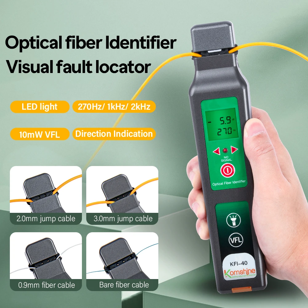 Kit Tester Fibra FTTH Komshine - Potenza KPV-53 + Identificatore KFI-40V + Sorgente KLS-35