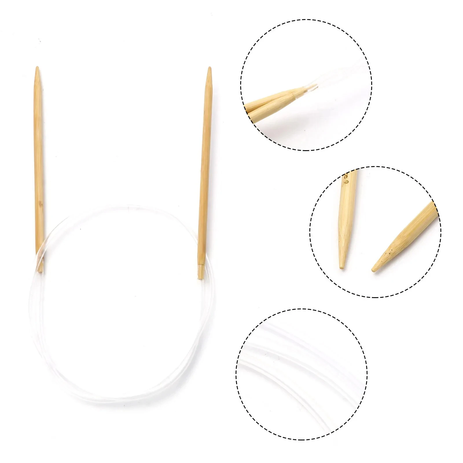 Bamboo Plastic Circular Knitting Needles 1Pcs Beige Crochet Needles Pins Needle Craft Tools DIY Sewing Tools 5mm 8mm