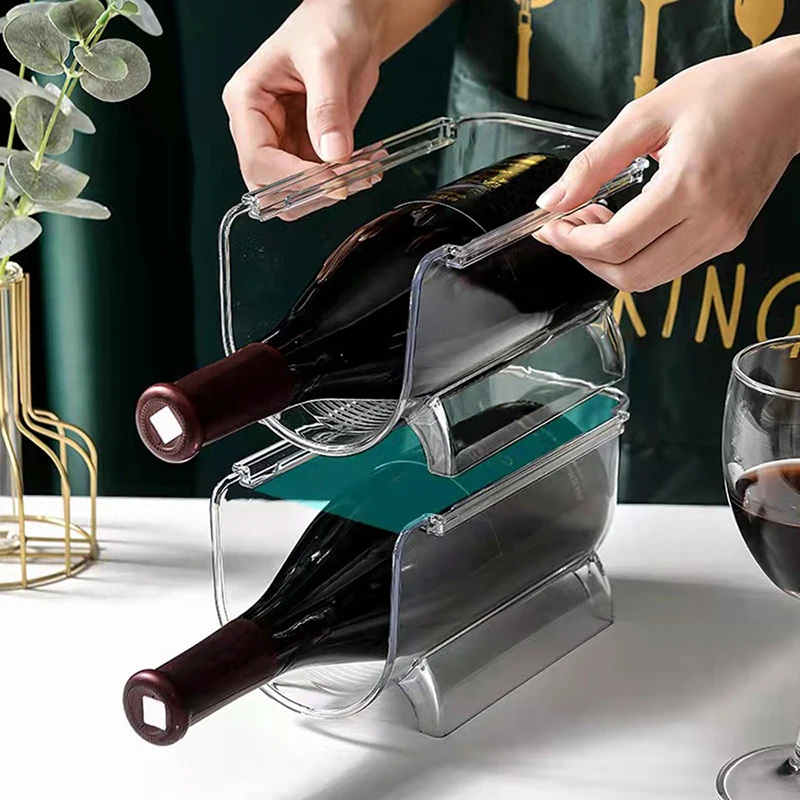 1/2/3Pcs Transparent Wine Rack Storage Universal Wine Bottle Holder