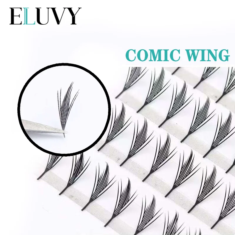 ELUVYComic Pteris Lashes Feather Shape Eyelash Natural Russian Volume Makeup Lashes C/D/CC Curl Mix 8-15mm Eyelashes eyelash extensions fake eyelashes eyelash extension eyelash extension lashes false eyelashes eyelash makeup tools