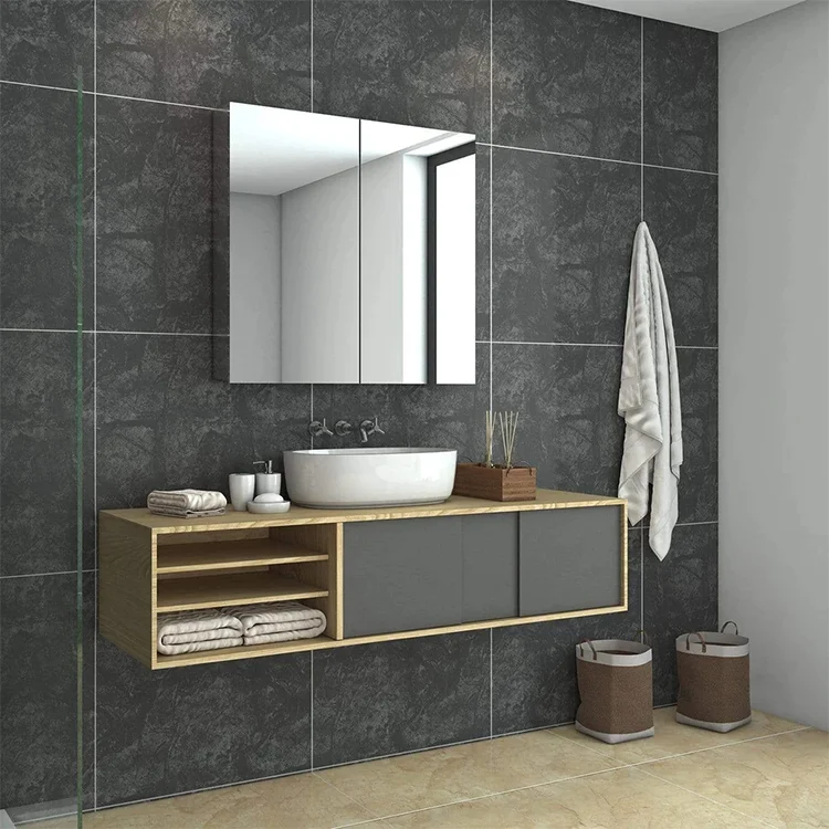 Modern Bathroom Cabinet Mirror Aluminum Light Up Mirror Make Up LED Bathroom Vanities