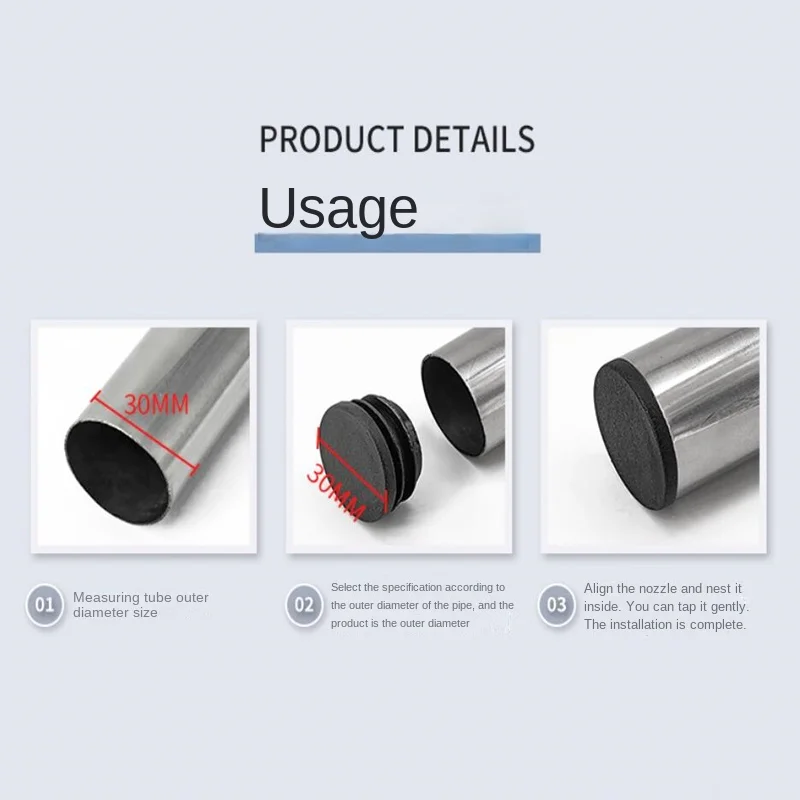 Thicken Round Plastic Blanking End Cap 16 19 22 25 28 30mm Chair Table Feet Cap Tube Pipe Insert Plug Decorative Dust Cover